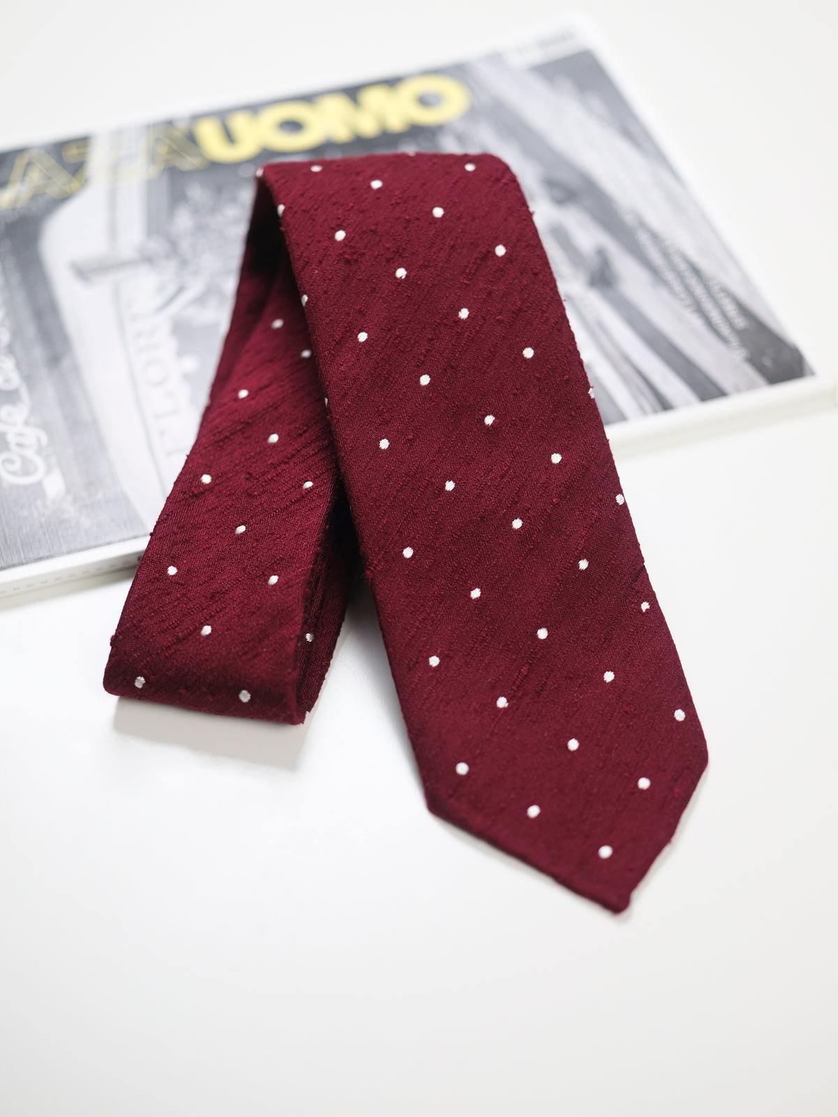 PAOLO ALBIZZATI 波卡小圓點刺繡純絲領帶