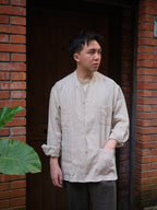 SINFONIA TAIWAN 純亞麻立領夾克
