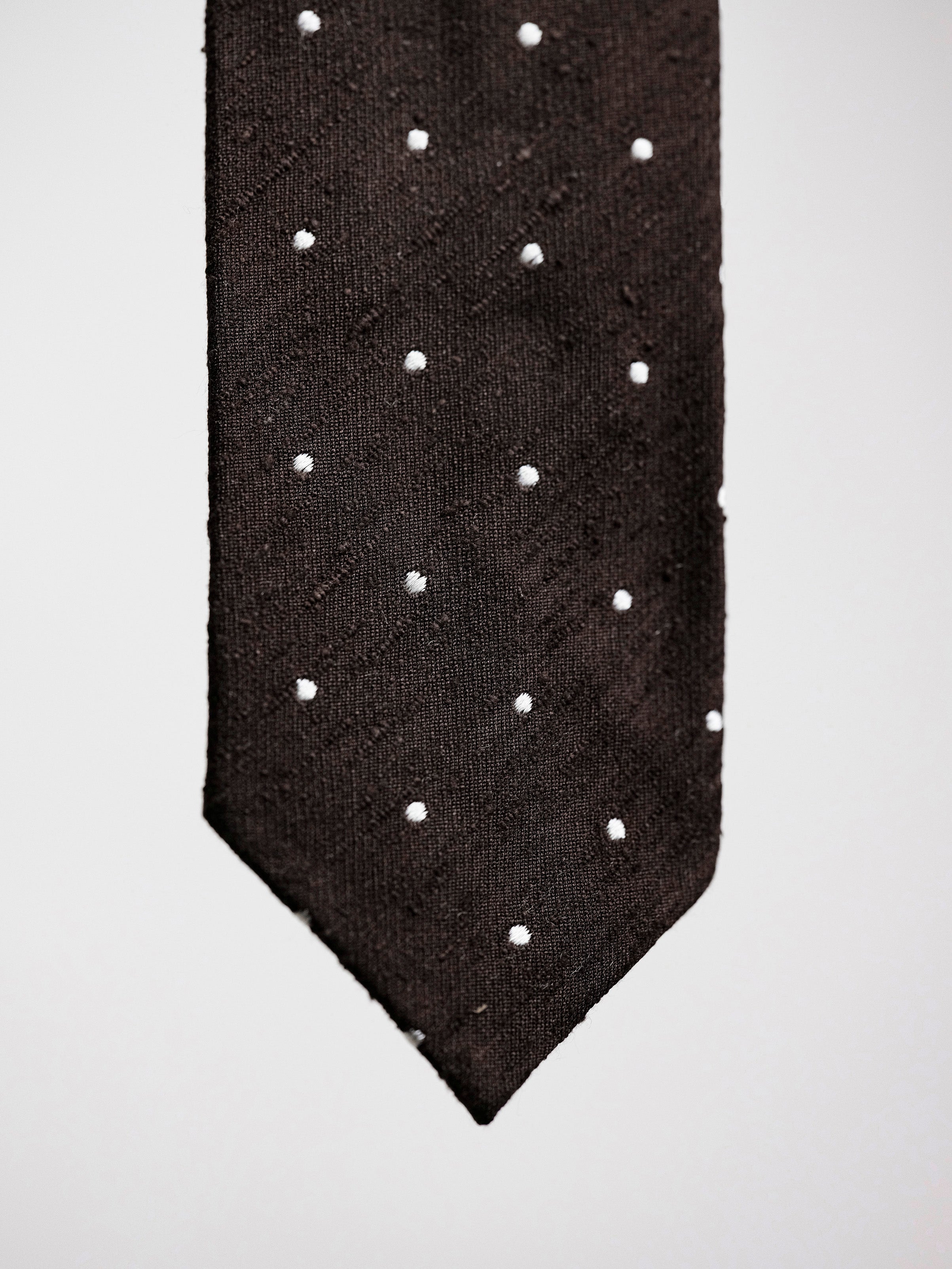 PAOLO ALBIZZATI 小圓點刺繡純絲領帶