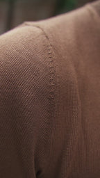 Loro Piana Royal 咖啡色 70% CASHMERE、30% SILK 圓領 T-shirt