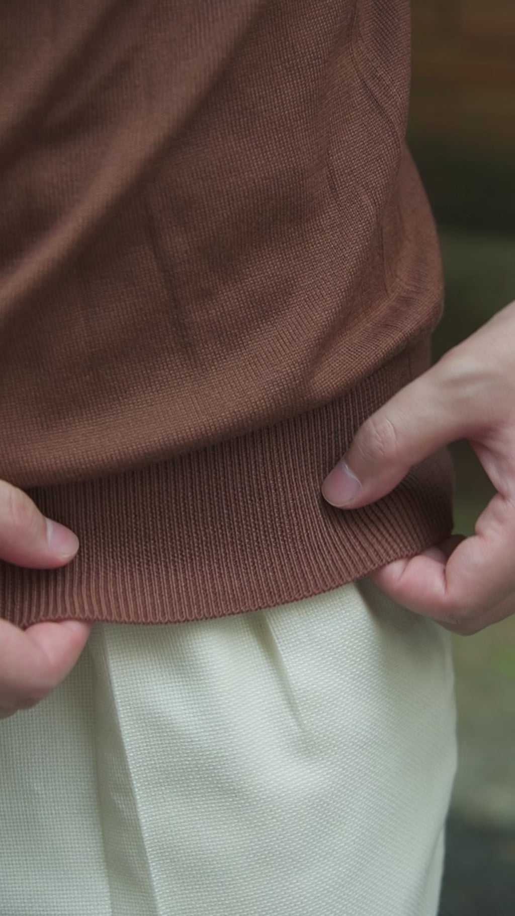 Loro Piana Royal 咖啡色 70% CASHMERE、30% SILK 圓領 T-shirt